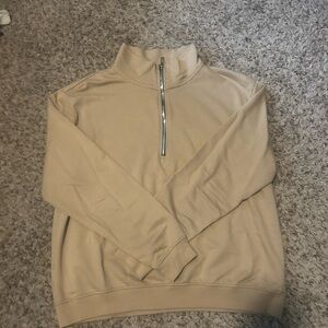 Women’s Tan Half-Zip Sweater